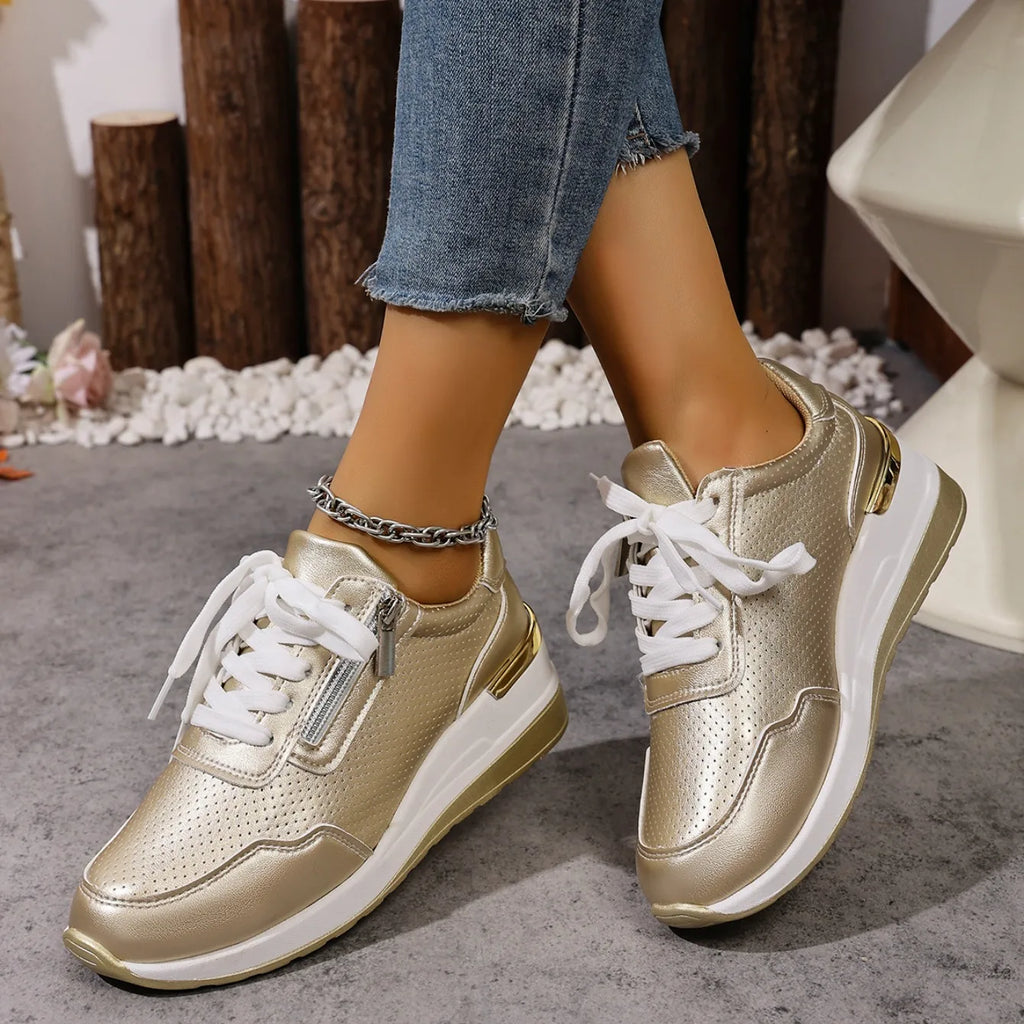 Brand Designer sneakers 2025 New Women Casual Shoes Height Increasing Sport Wedge Shoes Air Cushion Comfortable Sneakers