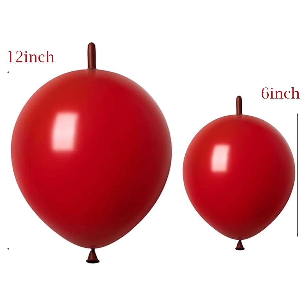 50/30/10Pcs Link Balloon Linking Balloons 6/12inch Metallic Chrome Latex Balloons for Birthday Christmas Wedding Party Decor