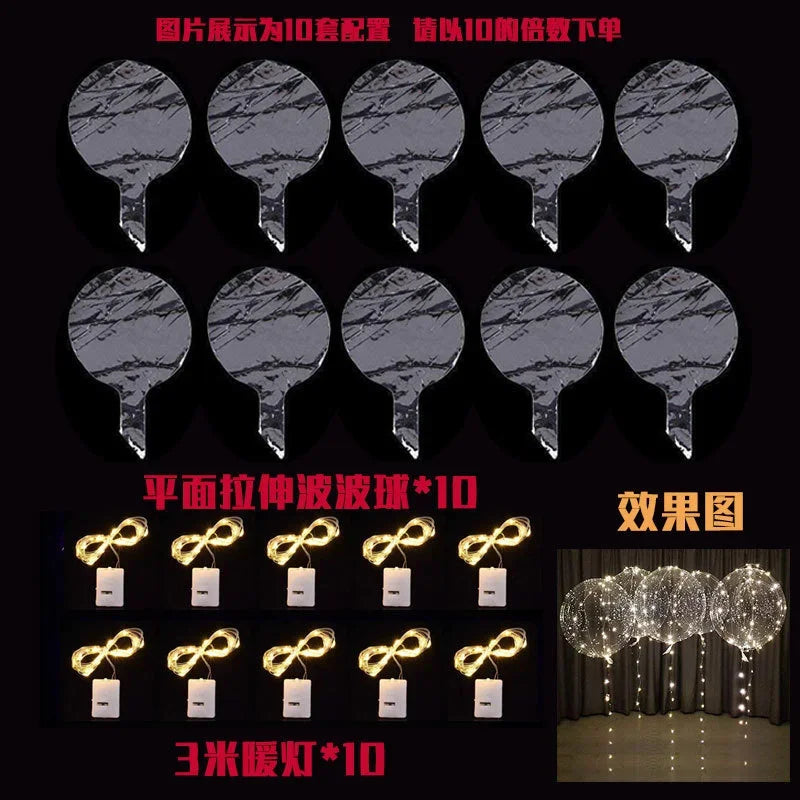 1PC Helium-Compatible LED Bobo Balloons - 18-Inch Transparent Glowing Balls, Colorful/Warm Light-Up Design