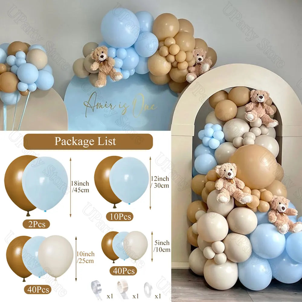 Baby Shower Balloons Garland Nutural Boho Sand Apricot Brown Khaki Balloon Arch for Birthday We can Bearly Wait Baby Shower Deco