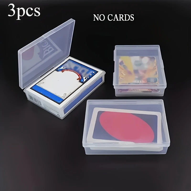3pcs Plastic Box Playing Cards Container PP Storage Case Packing Poker Box Transparent Desktop Tape Stickers Boxes Art Tool Case