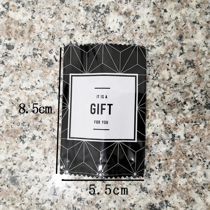 100pcs Plastic Heat Seal Candy Packaging Bag DIY Homemade Cake Cookies Dessert Nougat Candy Baking Gift Pack Bags Wedding Party