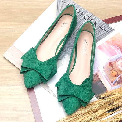 Women Flats with Big Bowknot Red Wedding Shoes Flat Heel Butterfly-knot Soft Sole Small Size 33 34 large size 43 Rose Red Flats