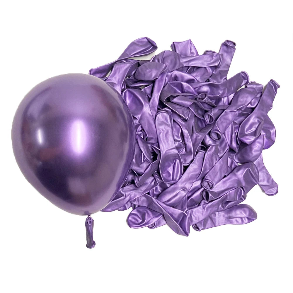 50/100Pcs Metal Balloons 5/10/12/18inch Rose Gold Metalli Silver Chrome Gold Latex Balloons Birthdays Wedding Christmas Decor