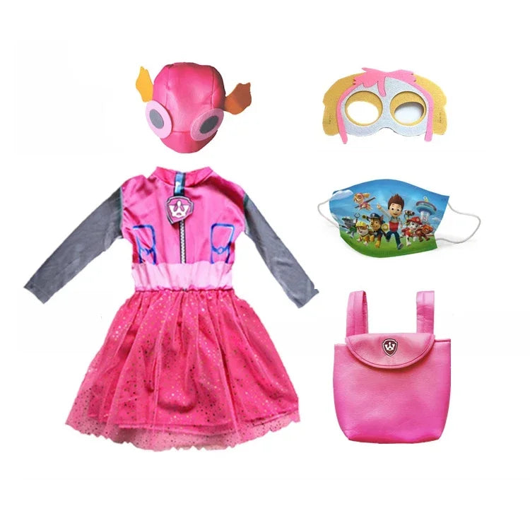 Anime Dog Patrol Kids Tops Pants Backpack Hat Marshall Chase Skye Zuma Rubble Children Patrol Uniforms Halloween Cosplay Costume
