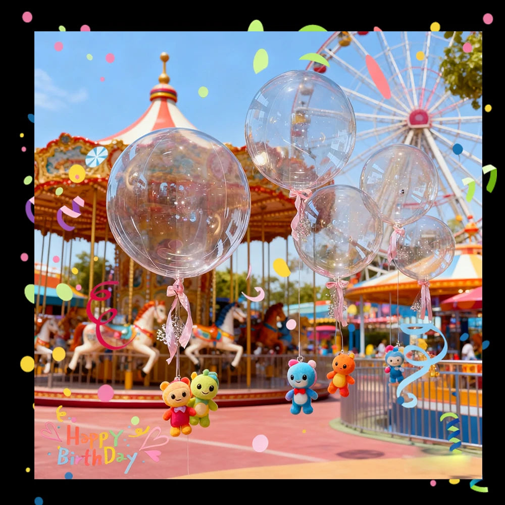 Transparent Bobo Balloon for Stuffing Flowers Led Light Up Valentine's Day Wedding Birthday Graduation Party Decoration