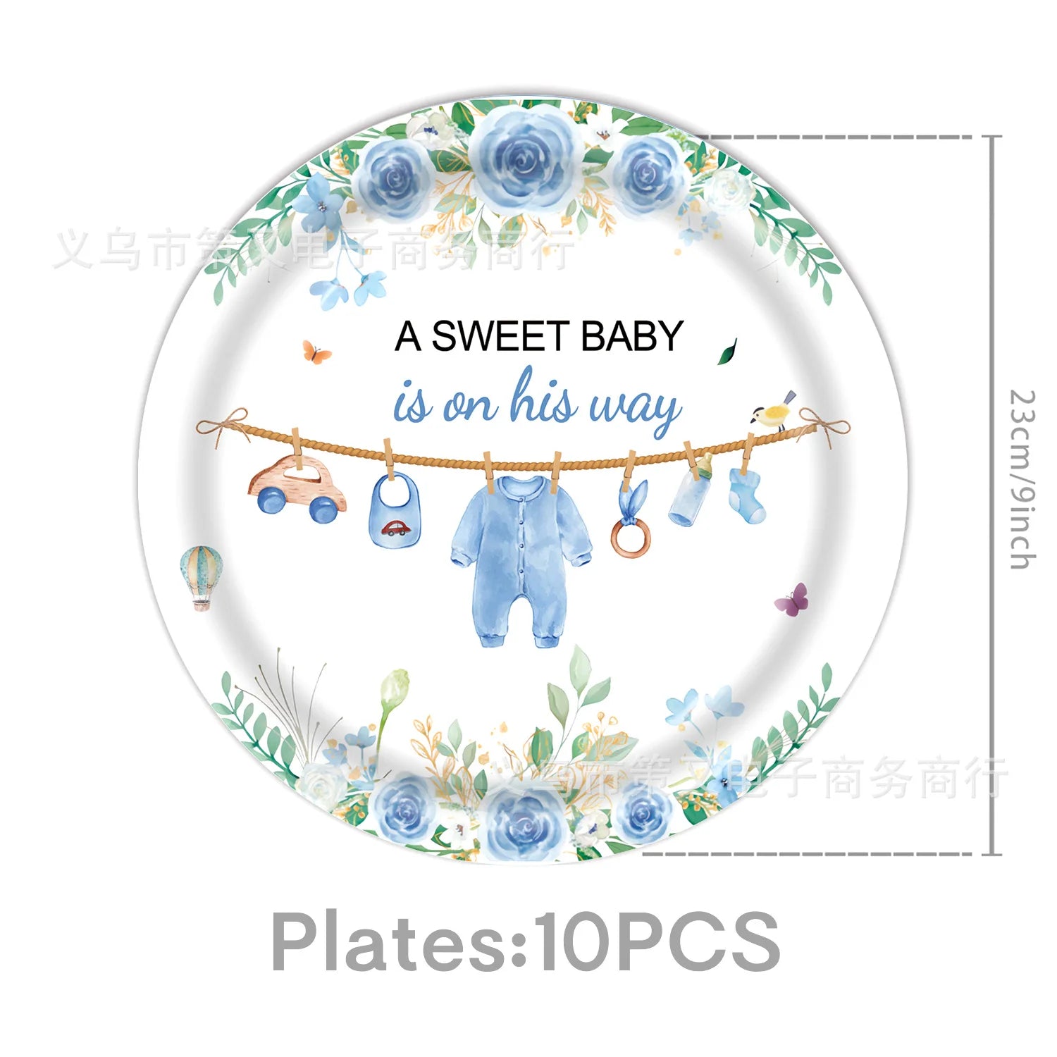 Baby Shower Decorations for Boy Blue Baby Boy Banner Balloons Hanging Swirls Decors Cake Toppers Baby Boy Shower Party Supplies