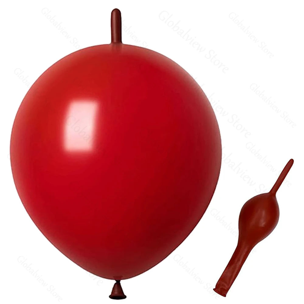 50/30/10Pcs Link Balloon Linking Balloons 6/12inch Metallic Chrome Latex Balloons for Birthday Christmas Wedding Party Decor