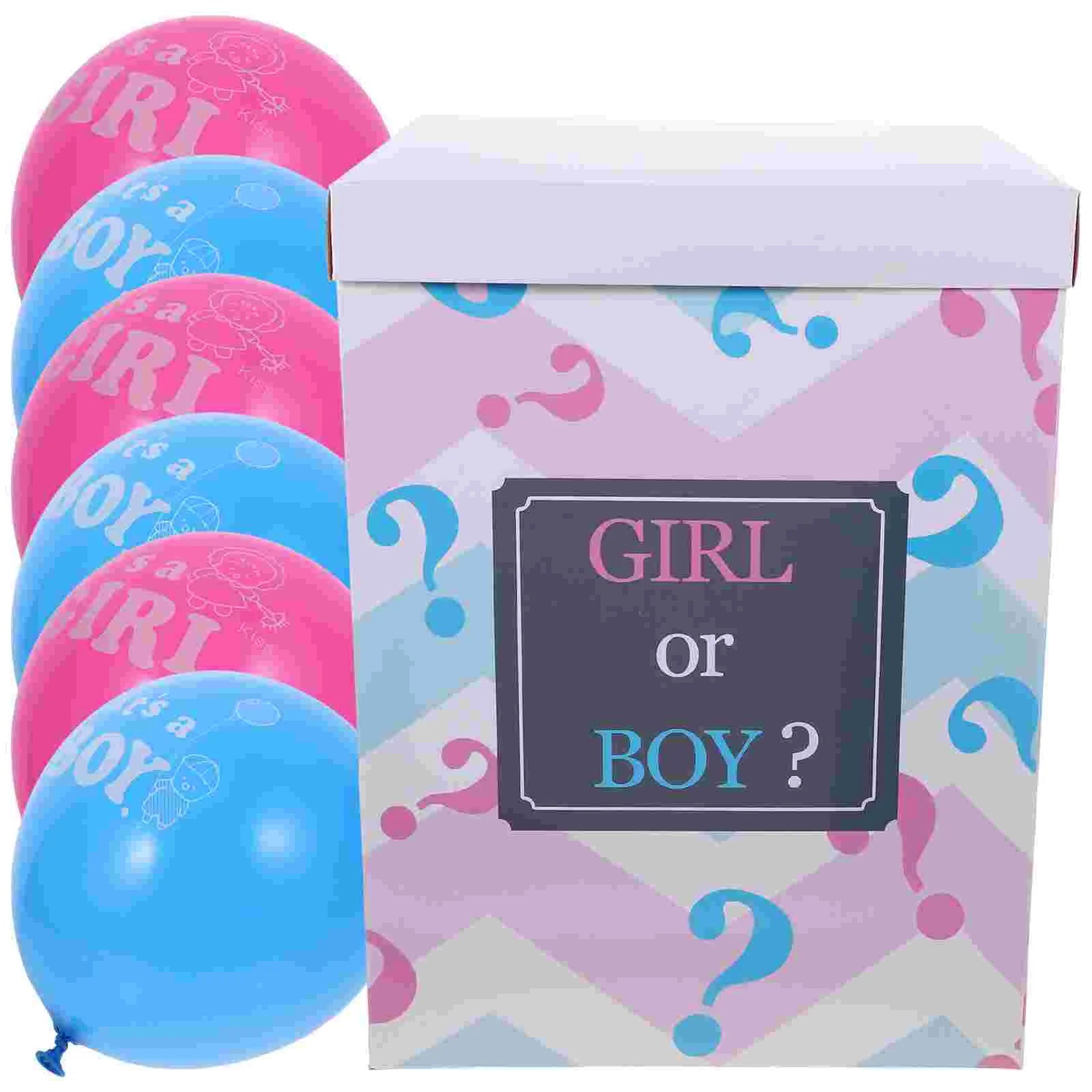 1 Set Baby Shower Gender Reveal Box BOY OR GIRL Baby Balloon Box for Baby Shower