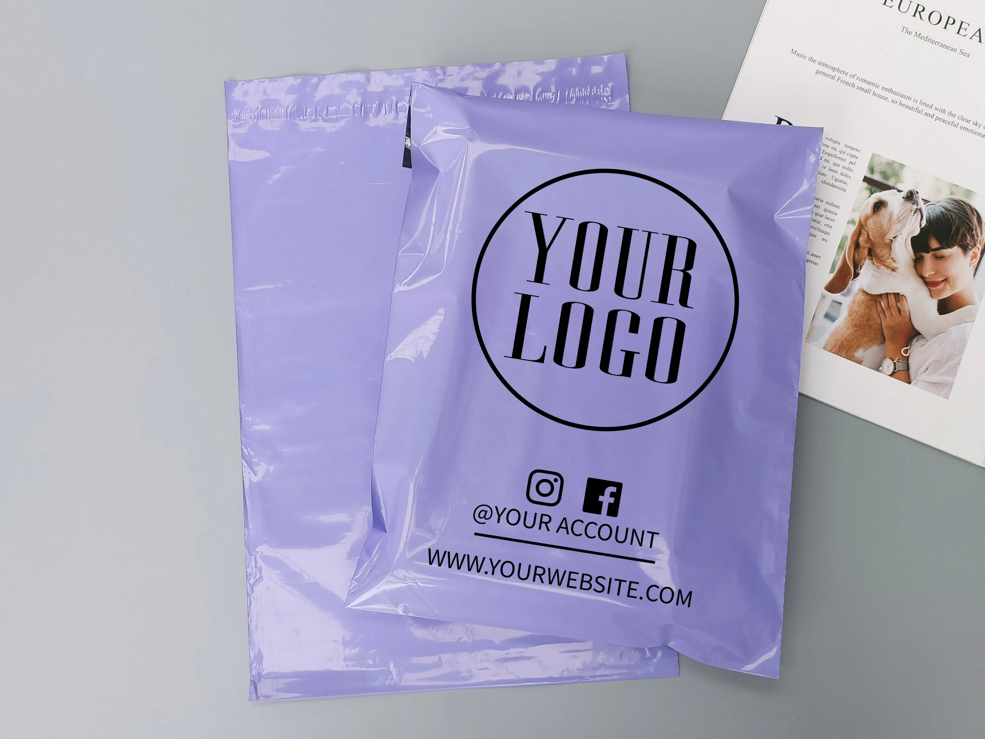 50pcs/Lot Plastic Mailer Envelope Bags Poly Shipping Mailing Colorful Packaging Parcel Storage Custom Logo Brand Mailer Envelope