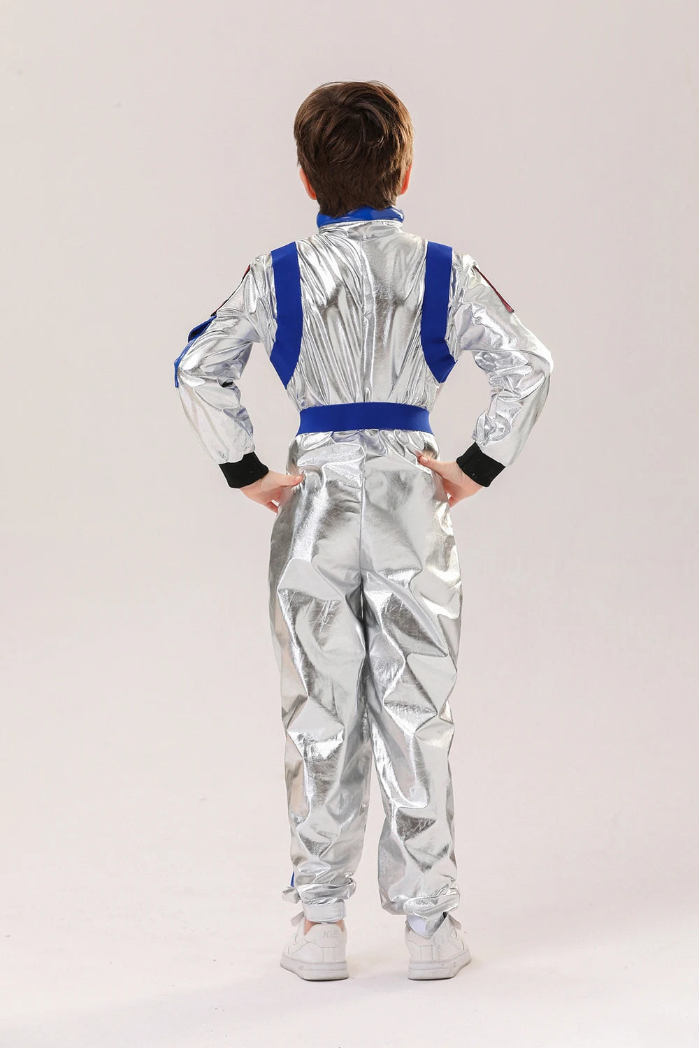 Astronaut Costume Kids Astronaut Silver Jumpsuit Space Themed Party Dress Up Boys Girls Spaceman Cosplay Children Space Suit