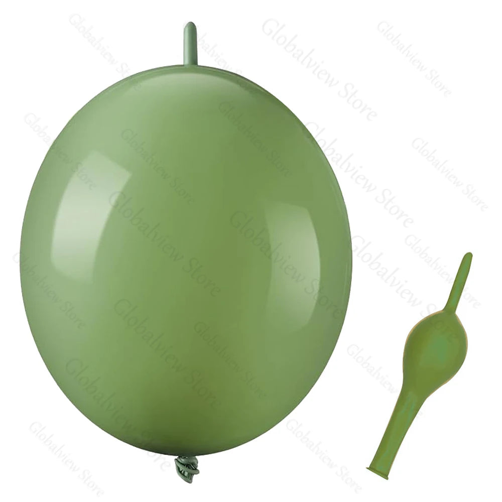 50/30/10Pcs Link Balloon Linking Balloons 6/12inch Metallic Chrome Latex Balloons for Birthday Christmas Wedding Party Decor