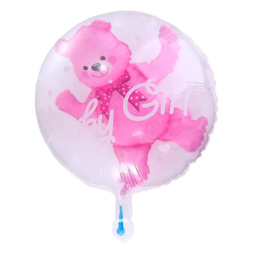 Decoration  Birthday Transparent Double Bubble Foil Blue Pink Bear Balloons Party Supplies Globos