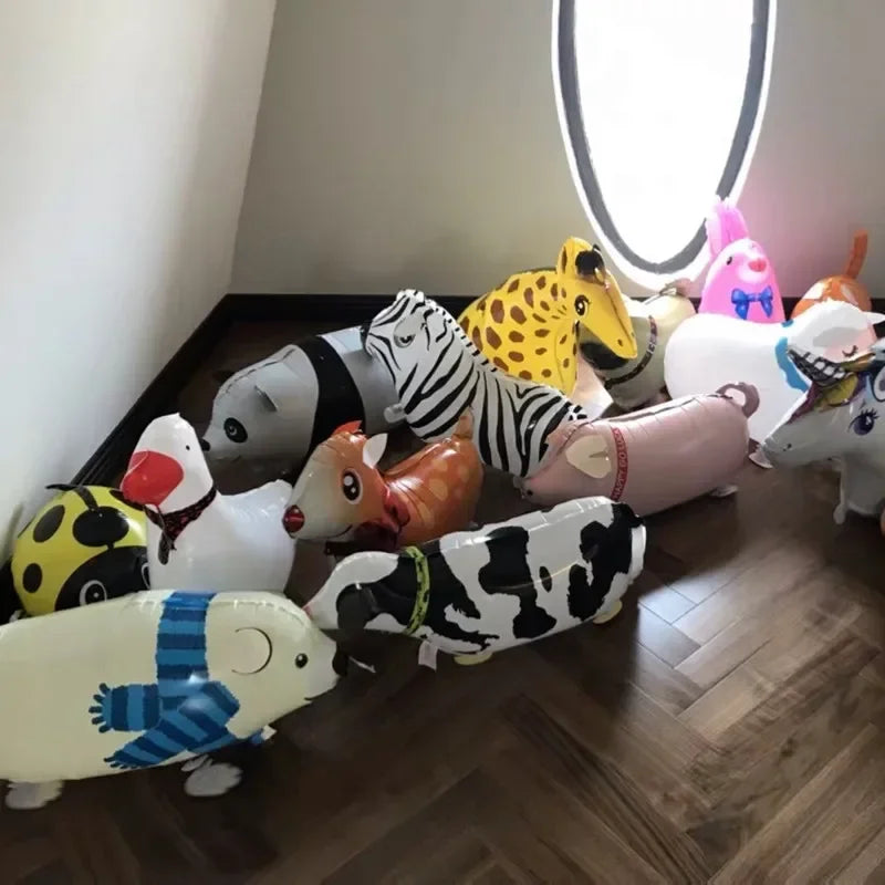 29 Types Walking Animal Balloons Cute Cat Dog Rabbit Panda Dinosaur Tiger Panda Balloons Pet Balls Party Birthday Decoration