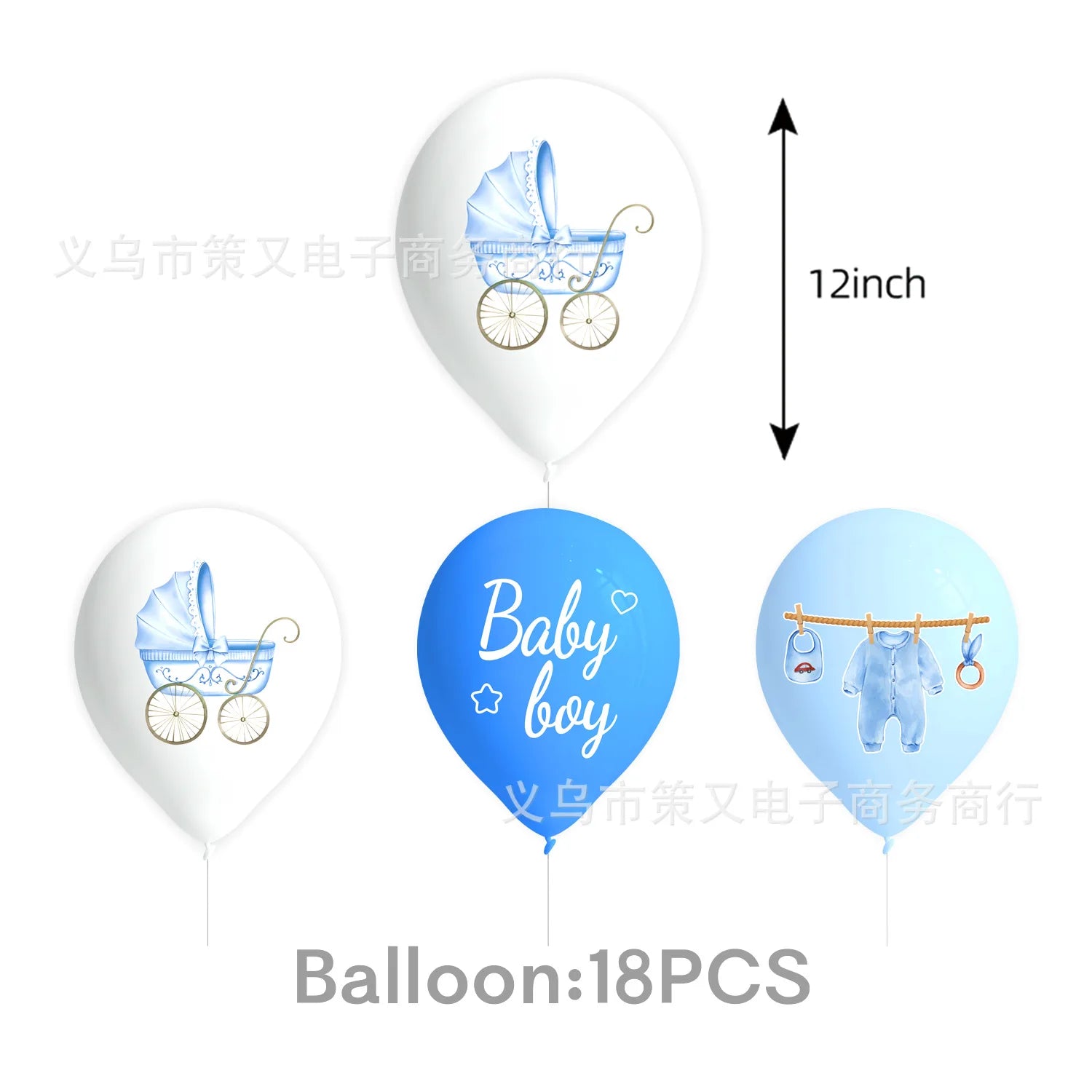 Baby Shower Decorations for Boy Blue Baby Boy Banner Balloons Hanging Swirls Decors Cake Toppers Baby Boy Shower Party Supplies