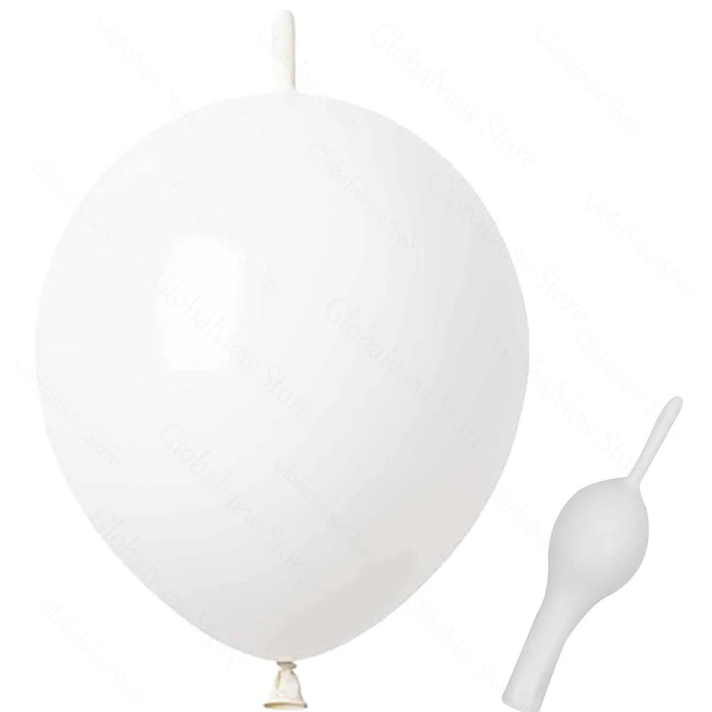 50/30/10Pcs Link Balloon Linking Balloons 6/12inch Metallic Chrome Latex Balloons for Birthday Christmas Wedding Party Decor