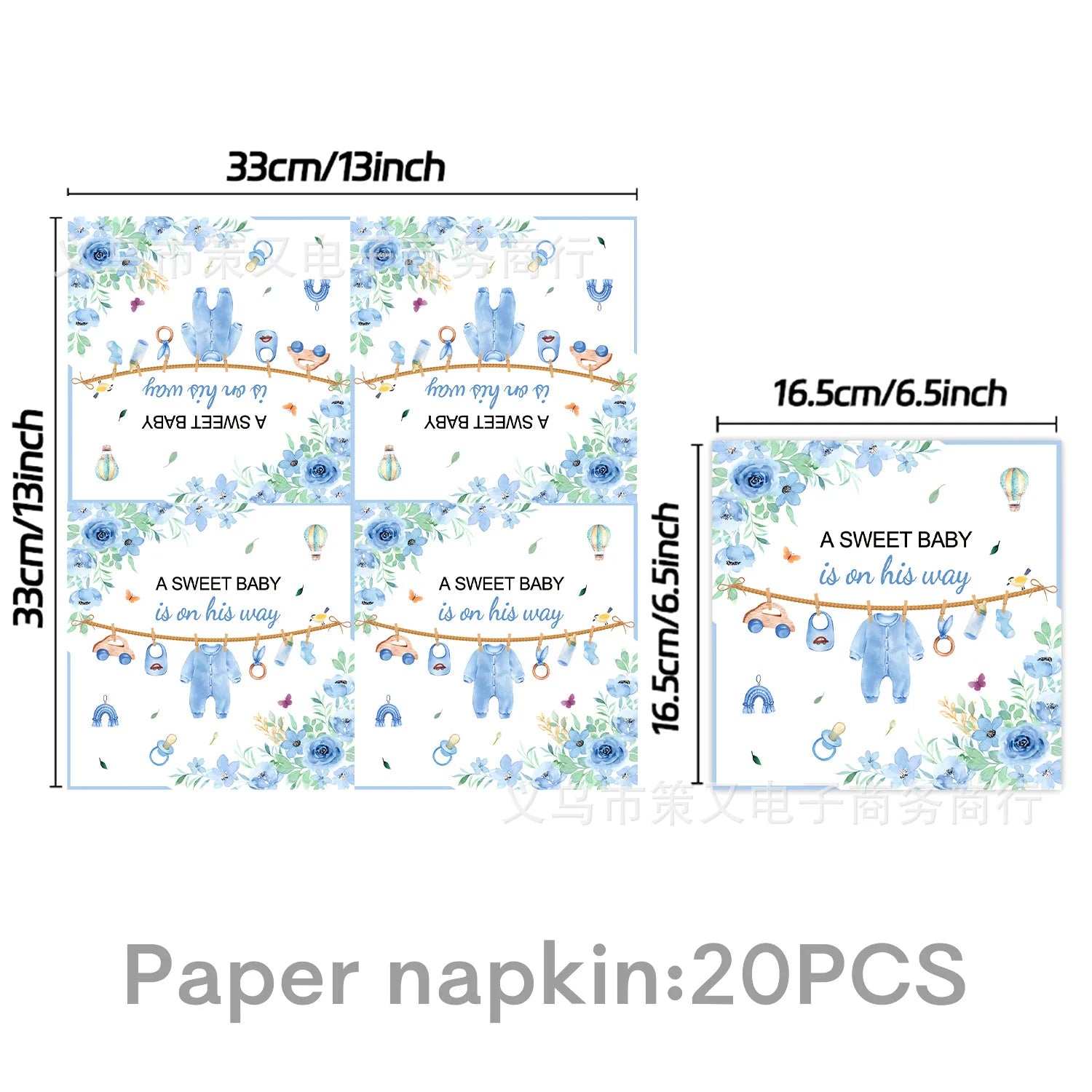 Baby Shower Decorations for Boy Blue Baby Boy Banner Balloons Hanging Swirls Decors Cake Toppers Baby Boy Shower Party Supplies