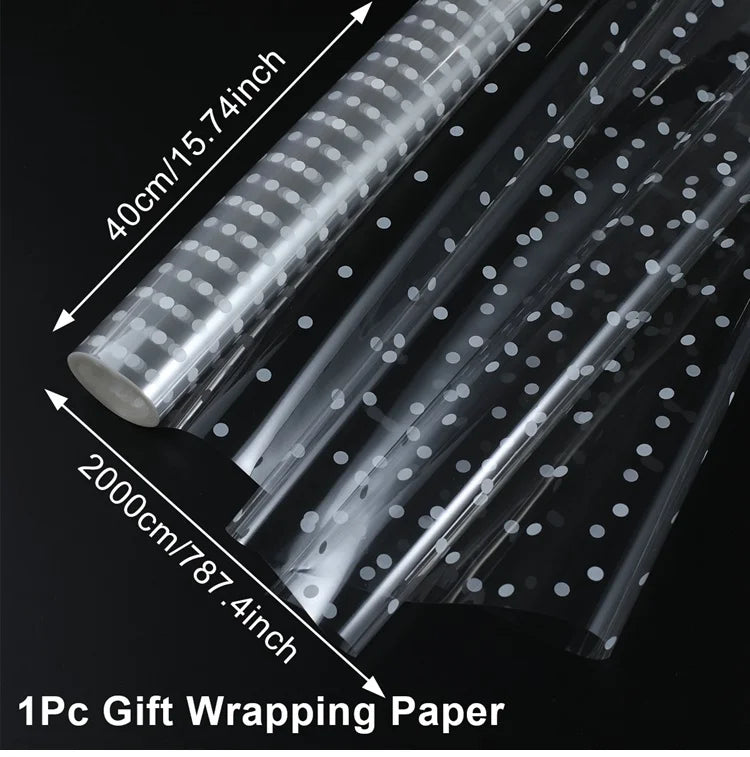 1pc Transparent Plastic Packaging Paper Gift Wrapper Paper Package Wedding Birthday Party Decorations Kids Baby Shower Supplies