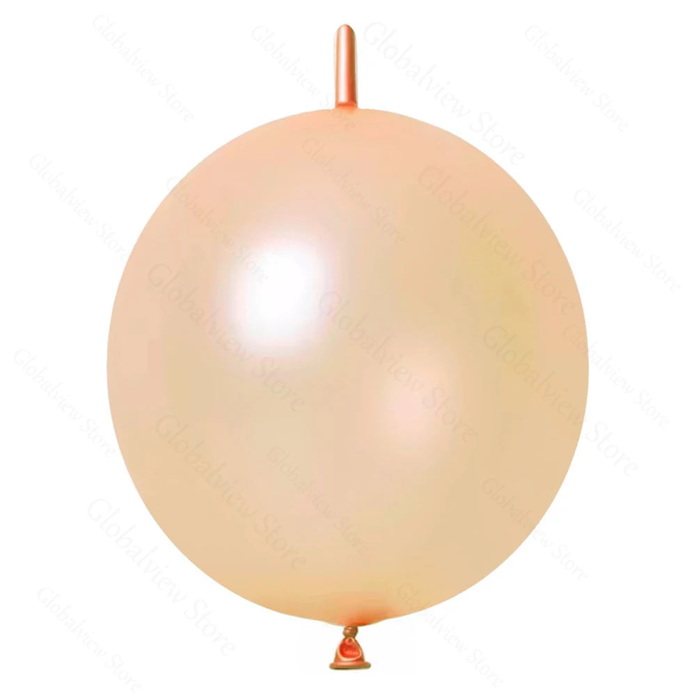50/30/10Pcs Link Balloon Linking Balloons 6/12inch Metallic Chrome Latex Balloons for Birthday Christmas Wedding Party Decor