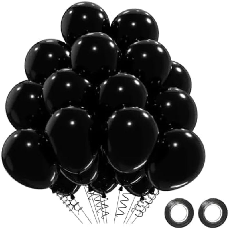 52Pcs Balloons Rainbow Set 12 Inch BlackColors Kids Birthday Party Decoration Accessory
