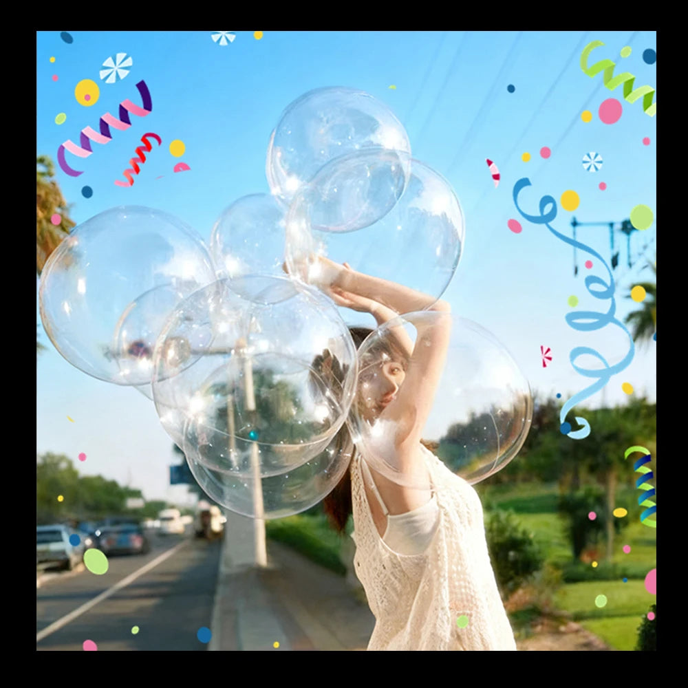 Transparent Bobo Balloon for Stuffing Flowers Led Light Up Valentine's Day Wedding Birthday Graduation Party Decoration