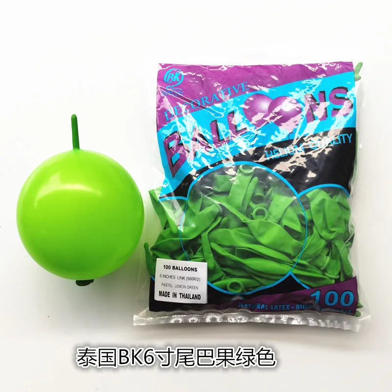 BK6 Inch Tail Latex Balloon Connection Decoration Balloon Wedding Party Decoration Birthday Anniversary