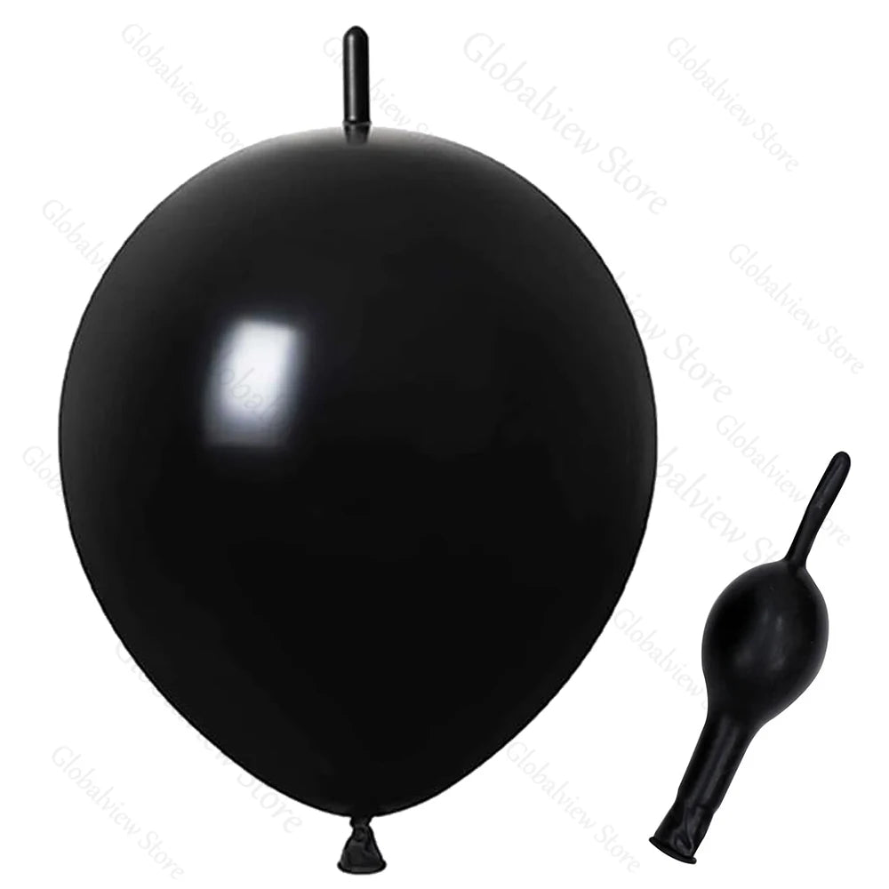 50/30/10Pcs Link Balloon Linking Balloons 6/12inch Metallic Chrome Latex Balloons for Birthday Christmas Wedding Party Decor