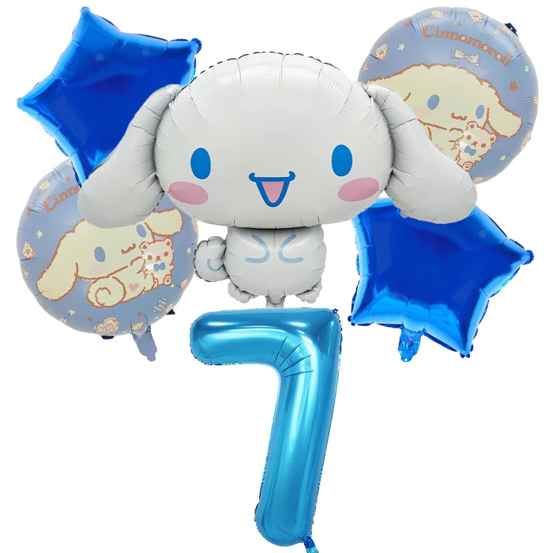 Cinnamoroll Birthday Balloons Girls Party Decoration Number Ballons Suit Cute Kawaii Ornaments Backdrop Baby Shower Decor Gift