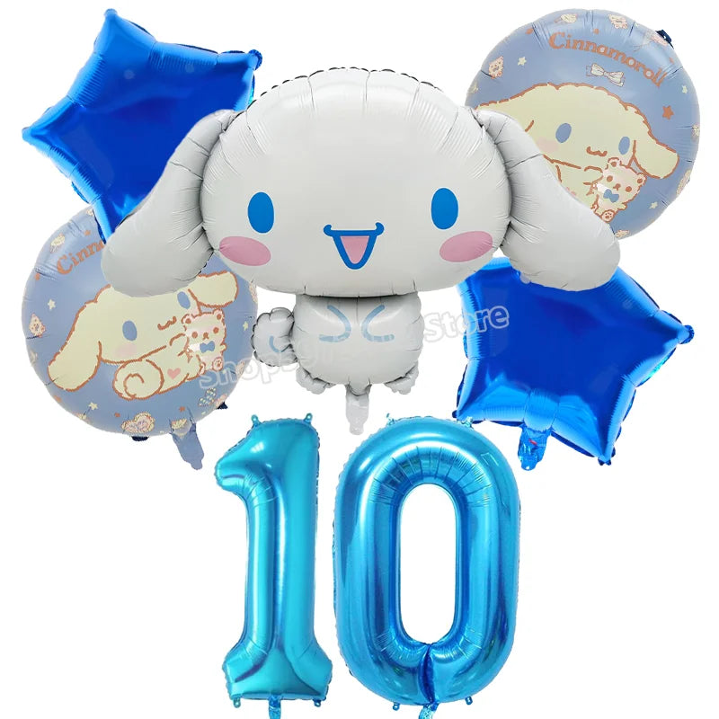Cinnamoroll Birthday Balloons Girls Party Decoration Number Ballons Suit Cute Kawaii Ornaments Backdrop Baby Shower Decor Gift