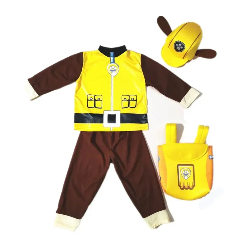 Anime Dog Patrol Kids Tops Pants Backpack Hat Marshall Chase Skye Zuma Rubble Children Patrol Uniforms Halloween Cosplay Costume