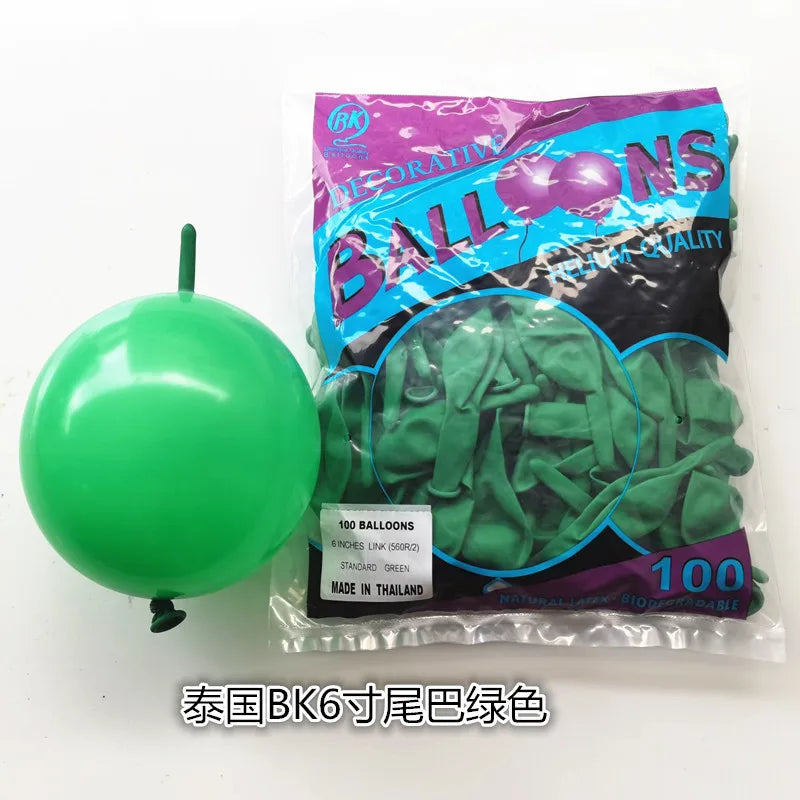 BK6 Inch Tail Latex Balloon Connection Decoration Balloon Wedding Party Decoration Birthday Anniversary