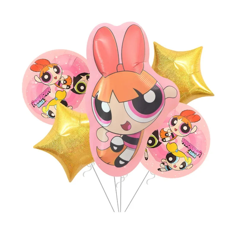 The Powerpuff Girls Aluminum Foil Balloons Blossom Helium Air Globos Birthday Party Decorations Baby Shower Kids Toy Photo Props