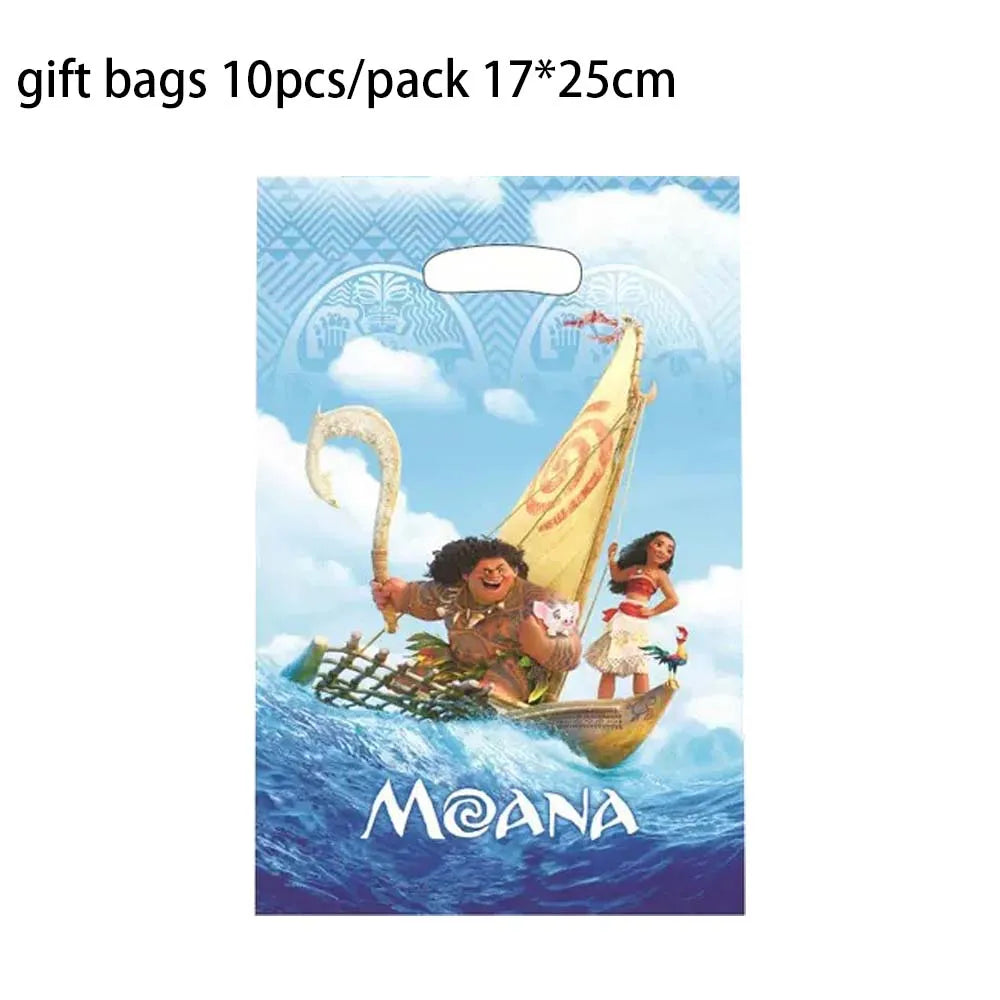 10/20/30pcs Moana Party Plastic Goodie Bags Loot bags Candy Gift Bags For Wedding Birthday Party Decoration plastic loot bags