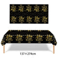 1/3/5packs 40th 50th 60th Birthday Plastic Tablecloth Black Gold Happy 40th/50th/60th Anniversary Party Decors for Men Women