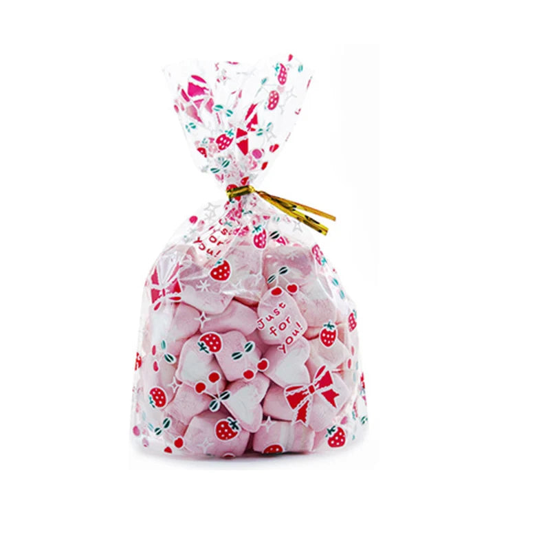 50pcs Plastic Bag For Gift 13X19cm Candies And Sweets Packaging Bags Birthday Wedding Party Christmas Gift Wrapping