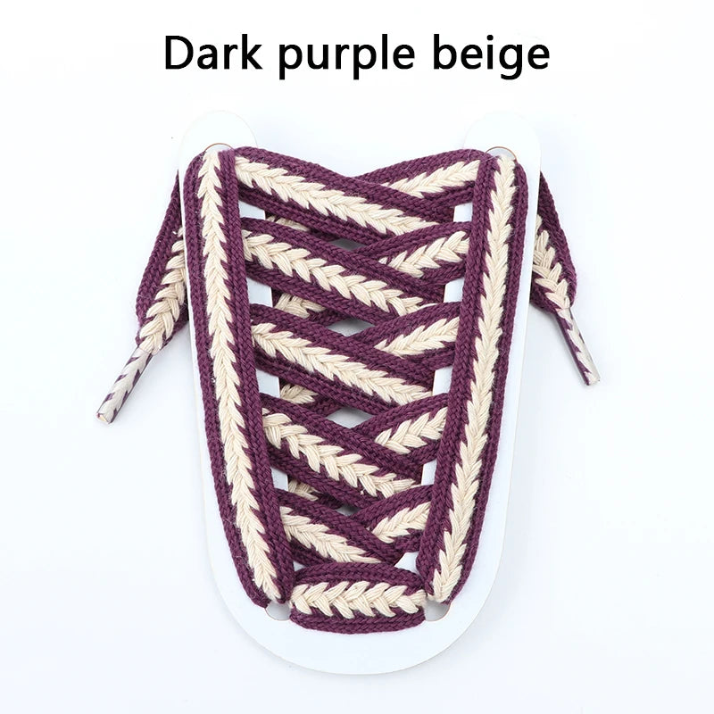 Flat Shoelaces for Sneakers Shoe laces Wide1.5cm Luxury Rainbow Shoelace For Women Man Textured Weave Color Classic Shoestrings