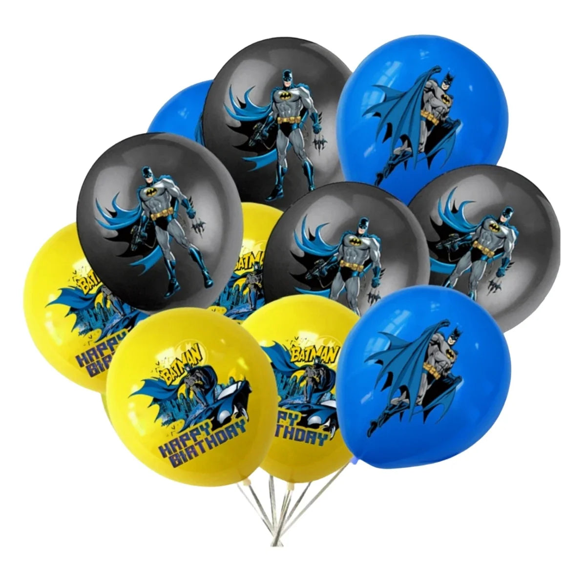 12pcs 12 Inch Batman Latex Balloons Birthday Party Decorations Superhero Globos Toys for Kids Baby Shower Boys Party Supplies