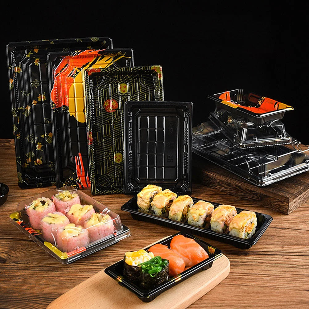 Premium Material Disposable Sushi Box Eco Friendly Packing Containers Carry Out Box Plastic Food Box Gift Boxes Take Away Boxes
