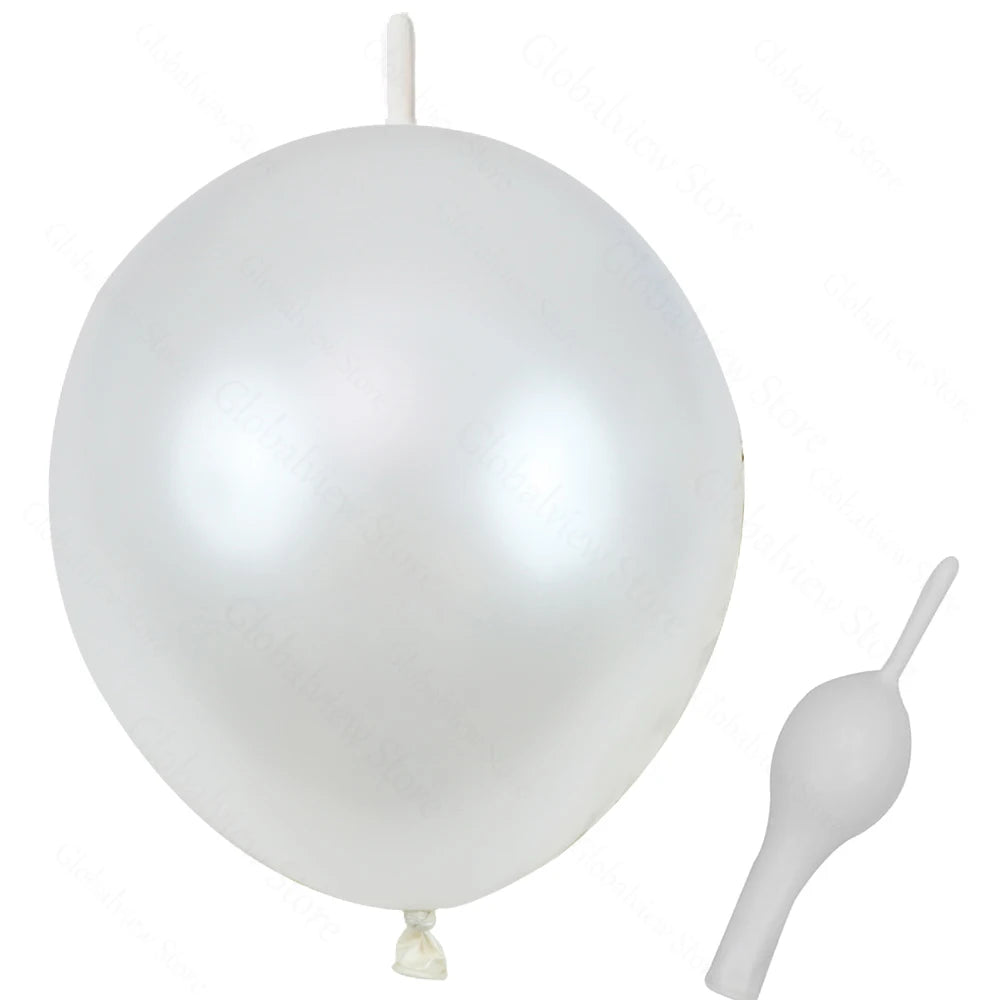 50/30/10Pcs Link Balloon Linking Balloons 6/12inch Metallic Chrome Latex Balloons for Birthday Christmas Wedding Party Decor