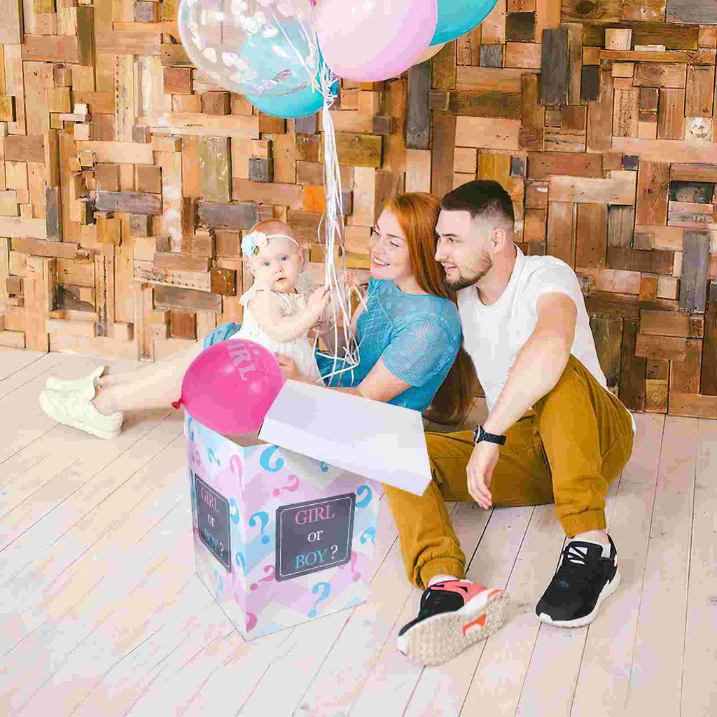 1 Set Baby Shower Gender Reveal Box BOY OR GIRL Baby Balloon Box for Baby Shower