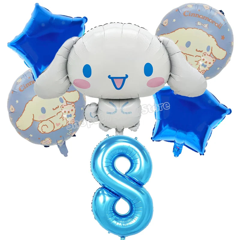 Cinnamoroll Birthday Balloons Girls Party Decoration Number Ballons Suit Cute Kawaii Ornaments Backdrop Baby Shower Decor Gift