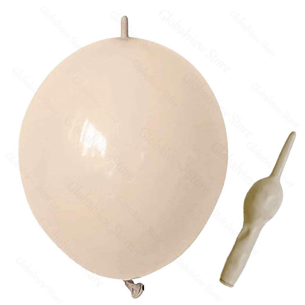 50/30/10Pcs Link Balloon Linking Balloons 6/12inch Metallic Chrome Latex Balloons for Birthday Christmas Wedding Party Decor