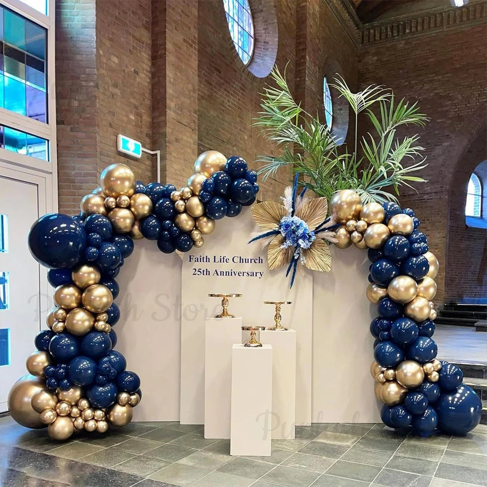100Pcs Navy Blue Balloons Arch 5/10/12/18" Dark Ink Night Blue Latex Balloon for Baby Shower Anniversary Birthday Party Decor