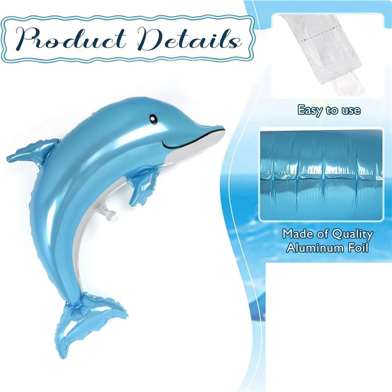 Dolphin Balloons 46 Inch Foil Balloons Sea Balloons Shape Mylar Balloons Ocean Animals Balloons Party Decorations (5 colors/lot)
