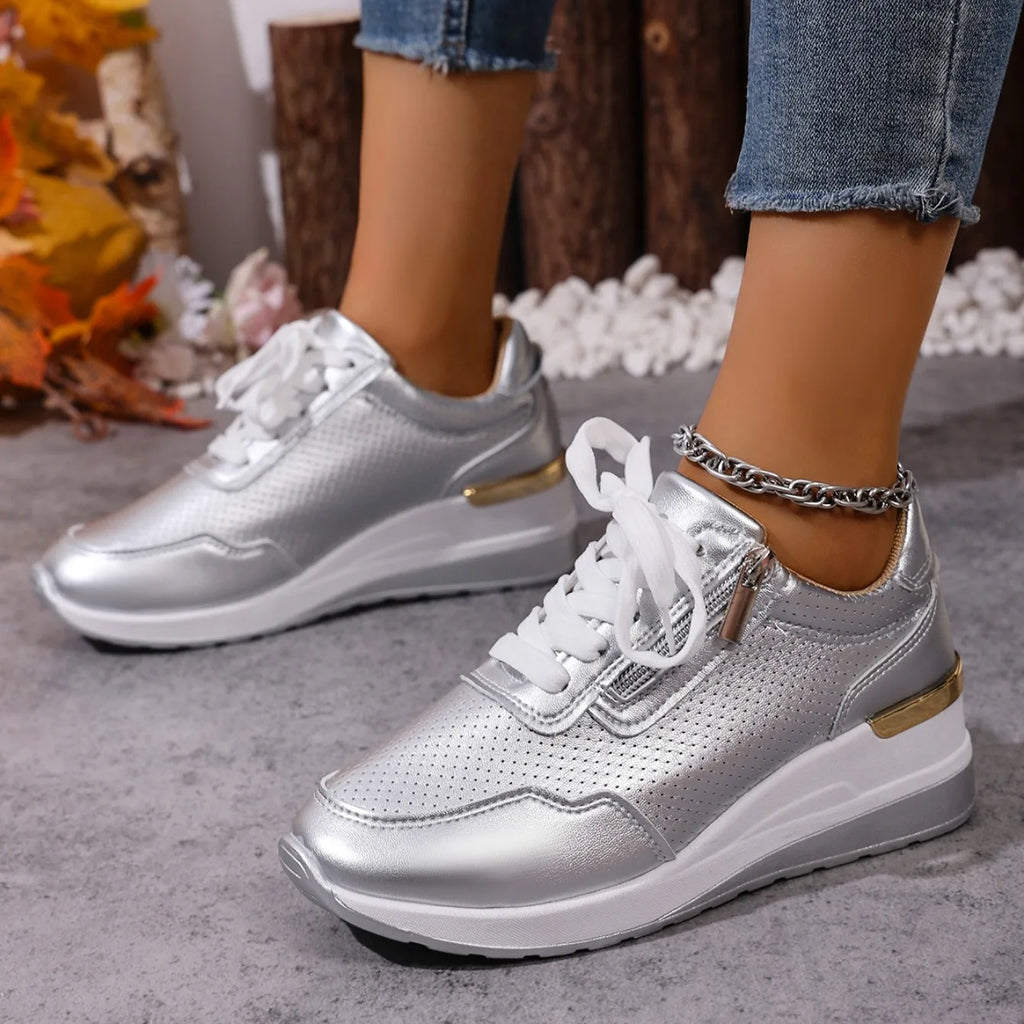 Brand Designer sneakers 2025 New Women Casual Shoes Height Increasing Sport Wedge Shoes Air Cushion Comfortable Sneakers
