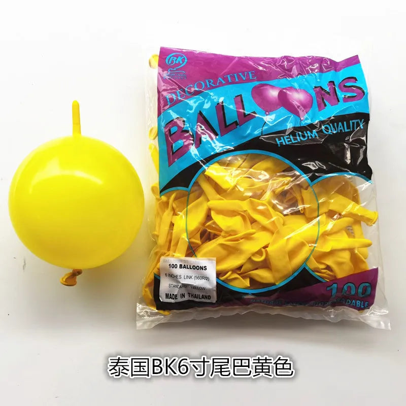 BK6 Inch Tail Latex Balloon Connection Decoration Balloon Wedding Party Decoration Birthday Anniversary