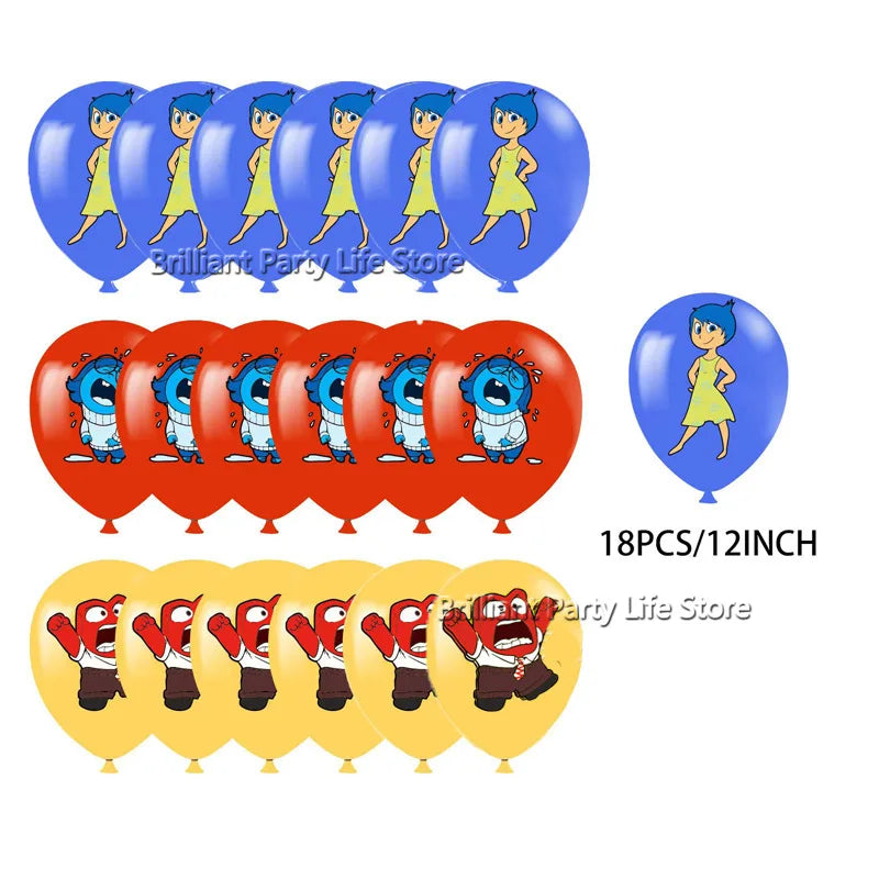 12-60Pcs Inside Out Balloons 12inch Cartoon Latex Balloon Birthday Party Decoration Toys For Kids Baby Shower Party Supplies