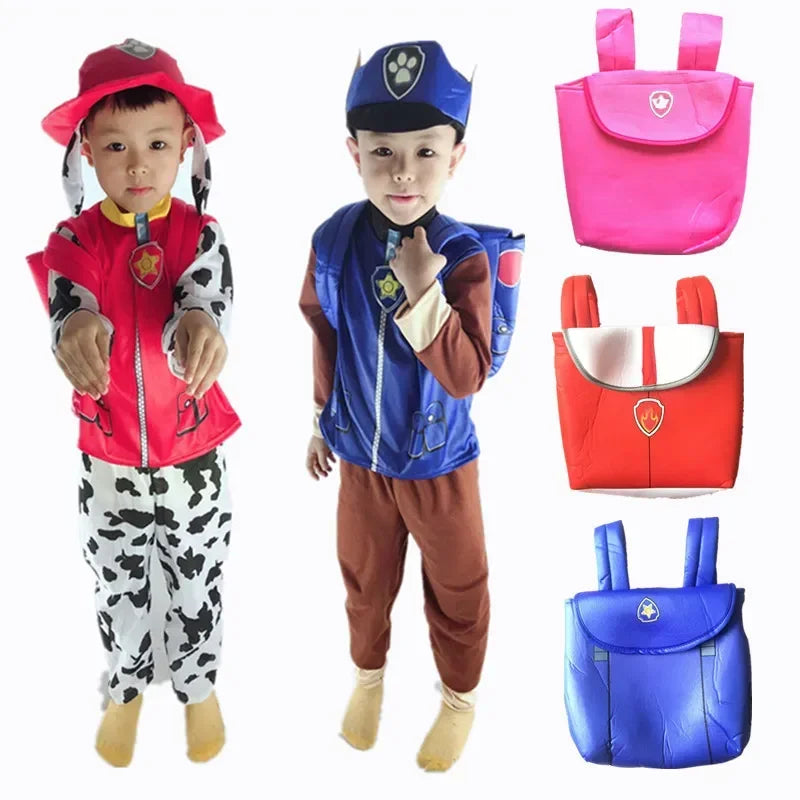 Anime Dog Patrol Kids Tops Pants Backpack Hat Marshall Chase Skye Zuma Rubble Children Patrol Uniforms Halloween Cosplay Costume