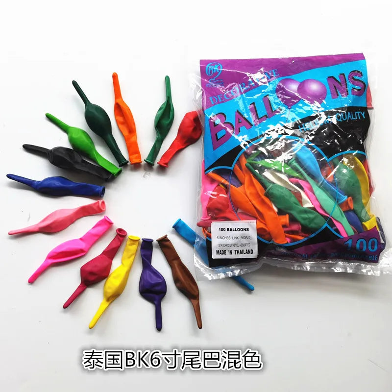 BK6 Inch Tail Latex Balloon Connection Decoration Balloon Wedding Party Decoration Birthday Anniversary