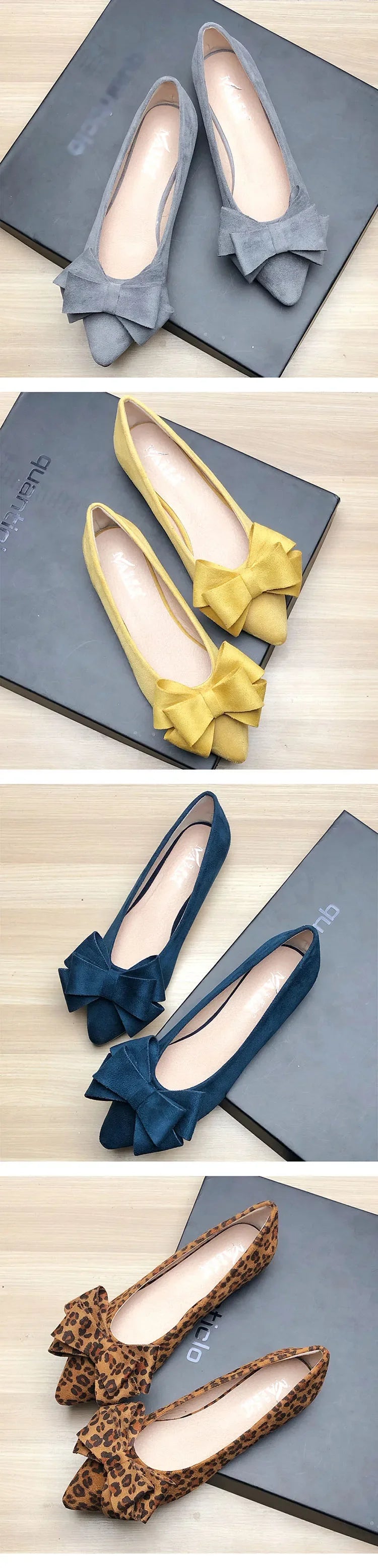 Women Flats with Big Bowknot Red Wedding Shoes Flat Heel Butterfly-knot Soft Sole Small Size 33 34 large size 43 Rose Red Flats
